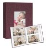 Picture of Vienrose Small Photo Album 4x6 holds 200 Photos 2 Pack, Mini Baby Photo Album Linen Cover for Gifts Wedding Family, Purple