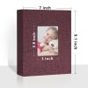 Picture of Vienrose Small Photo Album 4x6 holds 200 Photos 2 Pack, Mini Baby Photo Album Linen Cover for Gifts Wedding Family, Purple
