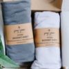 Picture of Bassinet Fitted Sheets Compatible with 4moms Breeze Plus Bassinet Model 1045 - Snuggly Soft 100% Jersey Cotton - Light + Dark Grey - 2 Pack - Not for Old Models