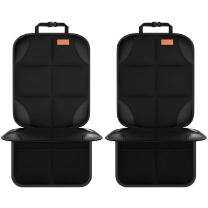Picture of SMART ELF Car Seat Protector, 2Pack Seat Protector Protect Child Seats with Thickest Padding and Non-Slip Backing Mesh Pockets for Baby and Pet,Sedan SUV Truck (Black)