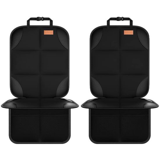Picture of SMART ELF Car Seat Protector, 2Pack Seat Protector Protect Child Seats with Thickest Padding and Non-Slip Backing Mesh Pockets for Baby and Pet,Sedan SUV Truck (Black)