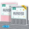 Picture of Mini Crib Mattress Protector Sheets Waterproof 2 Pack, Quilted Pack and Play Mattress Pad Cover Fits for Baby Mini Crib/Playen/Pack and Play Mattress, Grey & Pink, 38"x24"