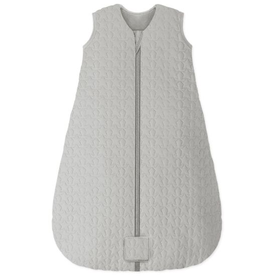 Picture of Unnivoll Baby Sleep Sack 0-6 Months TOG 2.5 Winter Baby Wearable Blanket, 100% Cotton Fabric Newborn Infant Sleeping Sack 2-Way Zipper Quilted Baby Sleep Bag, Warm Soft Grey