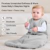 Picture of Unnivoll Baby Sleep Sack 0-6 Months TOG 2.5 Winter Baby Wearable Blanket, 100% Cotton Fabric Newborn Infant Sleeping Sack 2-Way Zipper Quilted Baby Sleep Bag, Warm Soft Grey