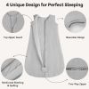 Picture of Unnivoll Baby Sleep Sack 0-6 Months TOG 2.5 Winter Baby Wearable Blanket, 100% Cotton Fabric Newborn Infant Sleeping Sack 2-Way Zipper Quilted Baby Sleep Bag, Warm Soft Grey