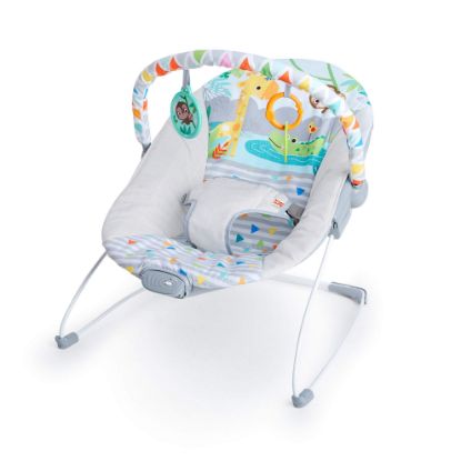 Picture of Bright Starts Baby Bouncer Soothing Vibrations Infant Seat - Removable -Toy Bar, Nonslip Feet, 0-6 Months Up to 20 lbs (Safari Fun)