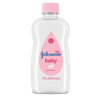 Picture of Johnson's Baby Oil, Pure Mineral Oil to help Prevent Moisture Loss for baby, Kids & Adults, Gentle & Soothing Baby Massage Oil for Dry Skin Relief, Original Scent, 14 fl. oz(Pack of 6)