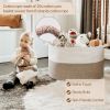 Picture of INDRESSME Large Laundry Basket, 21.7'' x 13.8'' Cotton Rope Blanket Basket Living Room Toy Baskets Storage Kids, Woven Baskets for Dirty Clothes, Pillows, Towel, 90L Light Brown