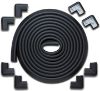 Picture of Roving Cove HeftyFit Edge Corner Protector Baby Proofing (Large 18ft Edge 8 Corners), Heavy-Duty, Soft NBR Rubber Foam, Furniture Fireplace Safety Bumper Guard, 3M Adhesive, Onyx Black