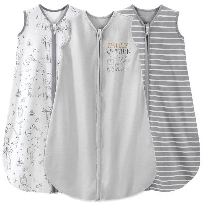 Picture of Yoofoss Baby Sleep Sack 6-12 Months Baby Wearable Blanket 100% Cotton 2-Way Zipper Toddler Sleeping Sack, 3 Pack Soft Lightweight Sleep Sacks for Babies
