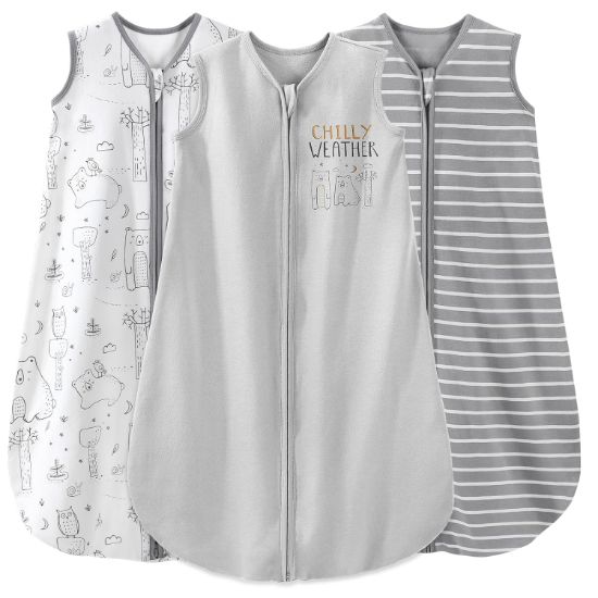 Picture of Yoofoss Baby Sleep Sack 6-12 Months Baby Wearable Blanket 100% Cotton 2-Way Zipper Toddler Sleeping Sack, 3 Pack Soft Lightweight Sleep Sacks for Babies