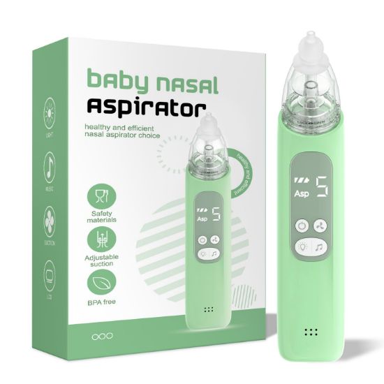 Picture of X-Bosak Baby Nasal Aspirator, Electric Nose Sucker with 5 Levels Suction, Soothing Light & Nursery Rhymes (Green)
