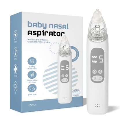 Picture of X-Bosak Baby Nasal Aspirator, Electric Nose Sucker with 5 Levels Suction, Soothing Light & Nursery Rhymes (White)
