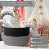 Picture of INDRESSME XXXLarge Cotton Rope Basket Woven Baby Laundry Baskets Blanket Baskets Toy Basket with Handle Comforter Cushions Storage Bin Thread Laundry Hamper - 21.7" x 21.7" x 13.8"