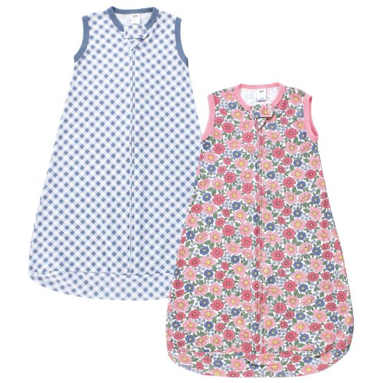 Picture of Hudson Baby Unisex Baby Cotton Long-Sleeve Wearable Sleeping Bag, Sack, Blanket, Pink Blue Pretty Floral, 18-24 Months