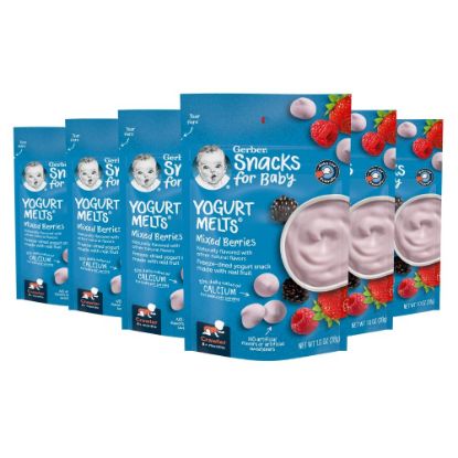 Picture of Gerber Baby Snacks Yogurt Melts, Mixed Berries, 1 Ounce (Pack of 7)