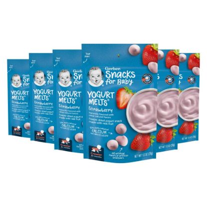 Picture of Gerber Baby Snacks Yogurt Melts, Strawberry, 1 Ounce (Pack of 7)
