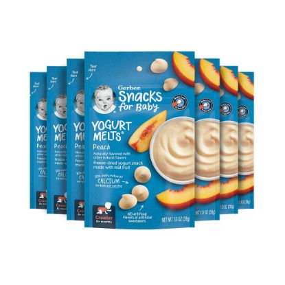 Picture of Gerber Baby Snacks Yogurt Melts, Peach, 1 Ounce (Pack of 7)