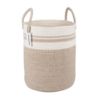 Picture of XUANGUO Cotton Rope Laundry Basket Hamper for Clothes Woven Storage Basket for Living Room Bedroom Boho Tall Rope Baskets for Blanket Toys Pillow Towels Baby Nursery Hamper Bin Large brown and white