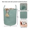 Picture of XUANGUO Cotton Rope Laundry Basket Hamper for Clothes Woven Storage Basket for Living Room Bedroom Boho Tall Rope Baskets for Blanket Toys Pillow Towels Baby Nursery Hamper Bin Large light green