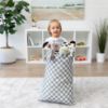 Picture of Bumkins Waterproof Hanging Wet Bag Large for Baby, Laundry, Dirty Clothes, Travel, Swim Suit, Cloth Diapers, Pool, Towels, Daycare, Beach, Zip Reusable Bag, Wetdry Vacation Packing, XL Charcoal Check