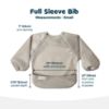 Picture of Tiny Twinkle Mess Proof Baby Bib |2 Pack Waterproof Smock Bib for Eating, Machine Washable Full Sleeve with Pocket (Grey Indigo, Large 2-4 Years)
