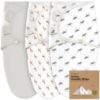 Picture of 3-Pack Organic Baby Swaddle Sleep Sacks - Swaddles for Newborns, Infant 0-3 Months, Baby Girls, Boys, Soft & Snug Newborn Sleep Sack, Nursery Swaddling Blankets (The Wild)