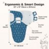 Picture of 3-Pack Organic Baby Swaddle Sleep Sacks - Swaddles for Newborns, Infant 0-3 Months, Baby Girls, Boys, Soft & Snug Newborn Sleep Sack, Nursery Swaddling Blankets (Cosmo)