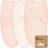 Picture of 3-Pack Organic Baby Swaddle Sleep Sacks - Swaddles for Newborns, Infant 0-3 Months, Baby Girls, Boys, Soft & Snug Newborn Sleep Sack, Nursery Swaddling Blankets (Angelic)