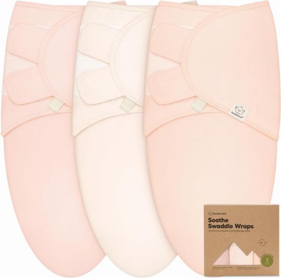 Picture of 3-Pack Organic Baby Swaddle Sleep Sacks - Swaddles for Newborns, Infant 0-3 Months, Baby Girls, Boys, Soft & Snug Newborn Sleep Sack, Nursery Swaddling Blankets (Angelic)