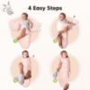Picture of 3-Pack Organic Baby Swaddle Sleep Sacks - Swaddles for Newborns, Infant 0-3 Months, Baby Girls, Boys, Soft & Snug Newborn Sleep Sack, Nursery Swaddling Blankets (Angelic)