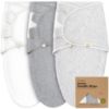Picture of 3-Pack Organic Baby Swaddle Sleep Sacks - Swaddles for Newborns, Infant 0-3 Months, Baby Girls, Boys, Soft & Snug Newborn Sleep Sack, Nursery Swaddling Blankets (Cloud)