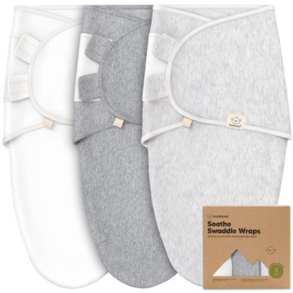 Picture of 3-Pack Organic Baby Swaddle Sleep Sacks - Swaddles for Newborns, Infant 0-3 Months, Baby Girls, Boys, Soft & Snug Newborn Sleep Sack, Nursery Swaddling Blankets (Cloud)