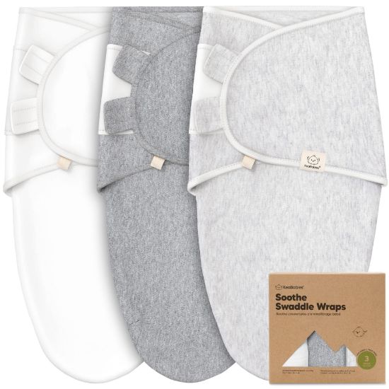 Picture of 3-Pack Organic Baby Swaddle Sleep Sacks - Swaddles for Newborns, Infant 0-3 Months, Baby Girls, Boys, Soft & Snug Newborn Sleep Sack, Nursery Swaddling Blankets (Cloud)
