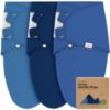 Picture of 3-Pack Organic Baby Swaddle Sleep Sacks - Swaddles for Newborns, Infant 0-3 Months, Baby Girls, Boys, Soft & Snug Newborn Sleep Sack, Nursery Swaddling Blankets, Velcro Closure (Frost)