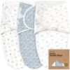 Picture of 3-Pack Organic Baby Swaddle Sleep Sacks - Swaddles for Newborns, Infant 0-3 Months, Baby Girls, Boys, Soft & Snug Newborn Sleep Sack, Nursery Swaddling Blankets (Excavation)
