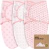 Picture of 3-Pack Organic Baby Swaddle Sleep Sacks - Swaddles for Newborns, Infant 0-3 Months, Baby Girls, Boys, Soft & Snug Newborn Sleep Sack, Nursery Swaddling Blankets (Blossom)