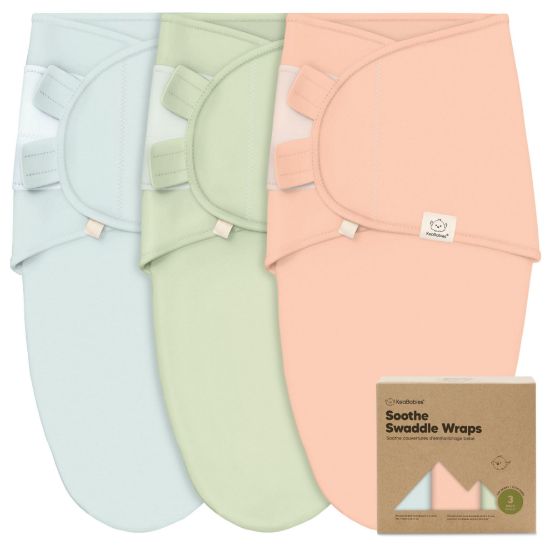 Picture of 3-Pack Organic Baby Swaddle Sleep Sacks - Swaddles for Newborns, Infant 0-3 Months, Baby Girls, Boys, Soft & Snug Newborn Sleep Sack, Nursery Swaddling Blankets (Mellow)