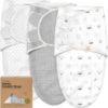 Picture of 3-Pack Organic Baby Swaddle Sleep Sacks - Swaddles for Newborns, Infant 0-3 Months, Baby Girls, Boys, Soft & Snug Newborn Sleep Sack, Nursery Swaddling Blankets (Nordic)