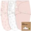 Picture of 3-Pack Organic Baby Swaddle Sleep Sacks - Swaddles for Newborns, Infant 0-3 Months, Baby Girls, Boys, Soft & Snug Newborn Sleep Sack, Nursery Swaddling Blankets (ABC Land Rose)