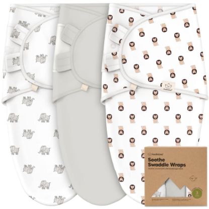 Picture of 3-Pack Organic Baby Swaddle Sleep Sacks - Swaddles for Newborns, Infant 0-3 Months, Baby Girls, Boys, Soft & Snug Newborn Sleep Sack, Nursery Swaddling Blankets (The Wild 2)