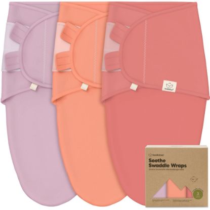 Picture of 3-Pack Organic Baby Swaddle Sleep Sacks - Swaddles for Newborns, Infant 0-3 Months, Baby Girls, Boys, Soft & Snug Newborn Sleep Sack, Nursery Swaddling Blankets (Vivacious)