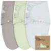 Picture of KeaBabies 3-Pack Organic Baby Swaddle Sleep Sacks - Swaddles for Newborns, Infant 0-3 Months, Baby Girls, Boys, Soft & Snug Newborn Sleep Sack, Nursery Swaddling Blankets, Velcro Closure (Ripple)