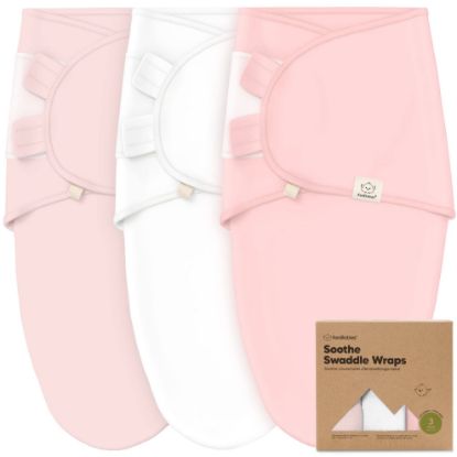 Picture of 3-Pack Organic Baby Swaddle Sleep Sacks - Swaddles for Newborns, Infant 0-3 Months, Baby Girls, Boys, Soft & Snug Newborn Sleep Sack, Nursery Swaddling Blankets (Candy)