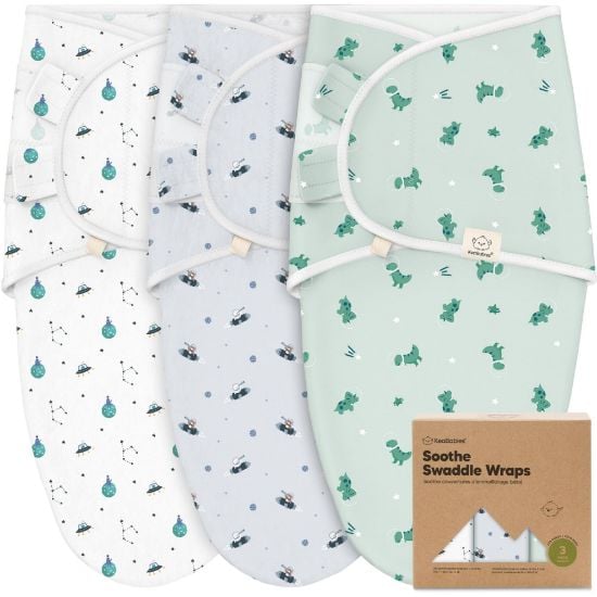 Picture of 3-Pack Organic Baby Swaddle Sleep Sacks - Newborn Swaddle Sack, Ergonomic Baby Swaddles 0-3 Months, Swaddles for Newborns, Baby Sleep Sack, Baby Swaddle Blanket Wrap, Baby Essentials (Space Quest)