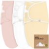 Picture of 3-Pack Organic Baby Swaddle Sleep Sacks - Swaddles for Newborns, Infant 0-3 Months, Baby Girls, Boys, Soft & Snug Newborn Sleep Sack, Nursery Swaddling Blankets (Daffodil)
