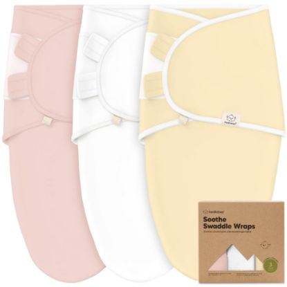 Picture of 3-Pack Organic Baby Swaddle Sleep Sacks - Swaddles for Newborns, Infant 0-3 Months, Baby Girls, Boys, Soft & Snug Newborn Sleep Sack, Nursery Swaddling Blankets (Daffodil)