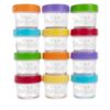 Picture of WeeSprout Glass Baby Food Storage Jars w/Lids (4 oz, 12 Pack Set) Snack, Puree, Reusable Small Containers, Breast Milk, Fridge or Freezer, Microwave & Dishwasher Safe, Essential Must Have for Infants