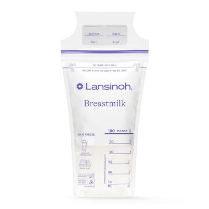 Picture of Lansinoh Breastmilk Storage Bags, 200 Count (2 Packs of 100 Bags) Milk Freezer Bags for Long Term Breastfeeding Storage, Pump Directly into Bags, Nursing Essentials