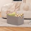Picture of OIAHOMY 75L Large Blanket Basket, Woven Blanket Storage Basket with Handle, Cotton Rope Basket for Organizing 22”x17”x12”, Blanket Basket living Room, Toy Basket for Nursery, Grey